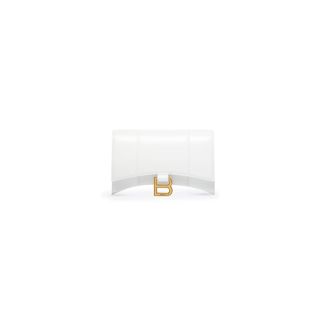 Balenciaga Hourglass Wallet on Chain Box in White