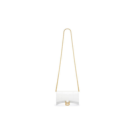 Balenciaga Hourglass Wallet on Chain Box in White