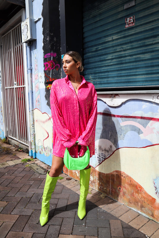 SLA The Label Pink Sequin Shirt Size 10
